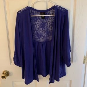Indigo 3/4 sleeve cardigan